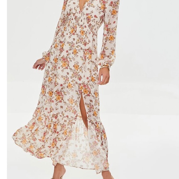 Chiffon Floral Print Maxi Dress - Picture 4 of 4